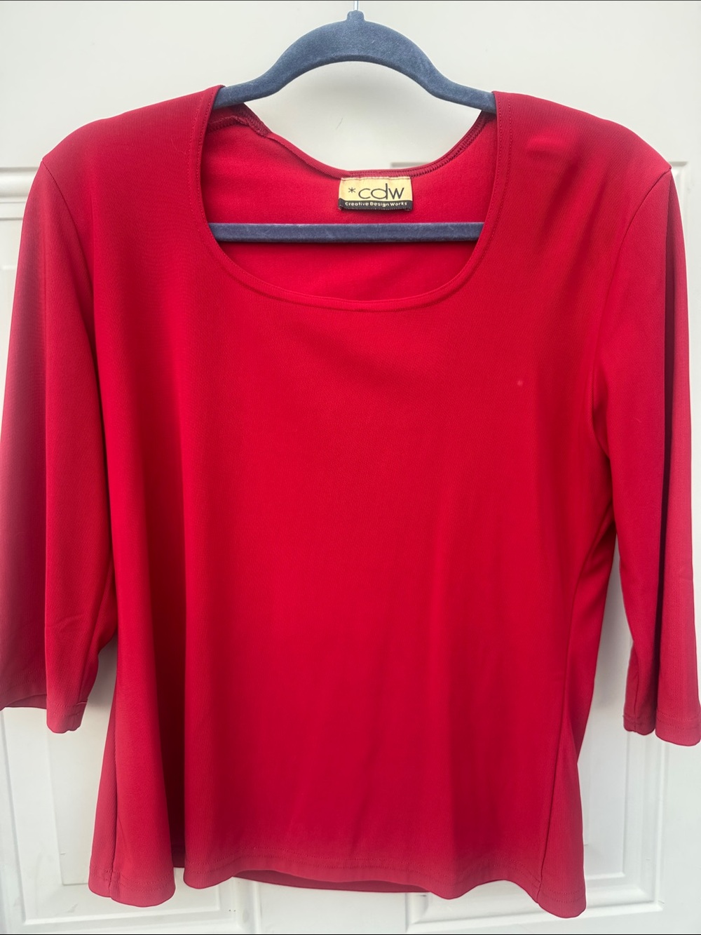 Creative Design Works Red Scoop Neck Women's Top